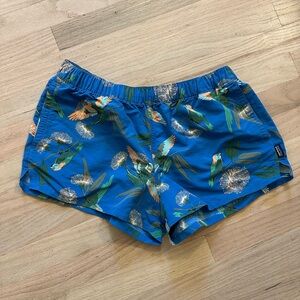 Patagonia Athletic Shorts Blue and Green Quick-Dry